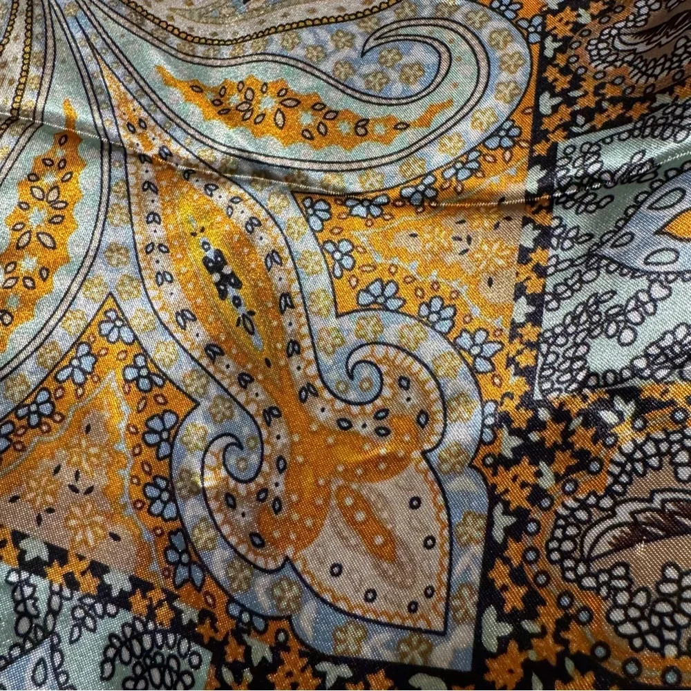 Vibrant Paisley Polyester Scarf 34x35”